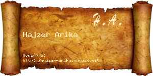 Hajzer Arika névjegykártya